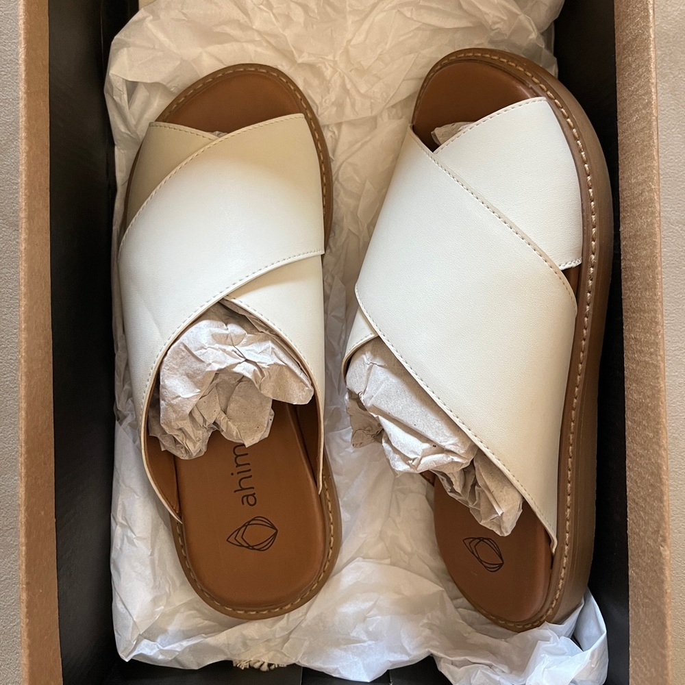 Ahinsa Vegan White Sandals